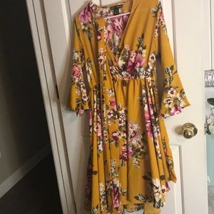Floral Mustard colored Dress